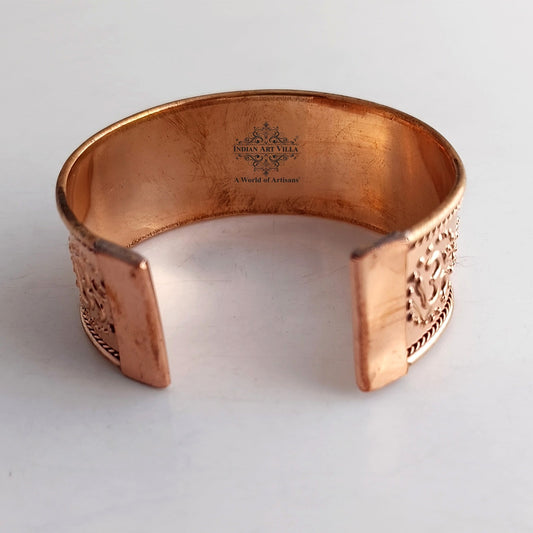 Pure Copper Broad Jai Shree Ram Bangle Handcrafted Spiritual Bracelet