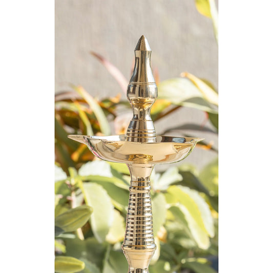Pure Brass Stand/Pillar Diya/Deepak/Lamp/Lantern With Dome Design, Pooja, Home Decor & Diwali Gift Item