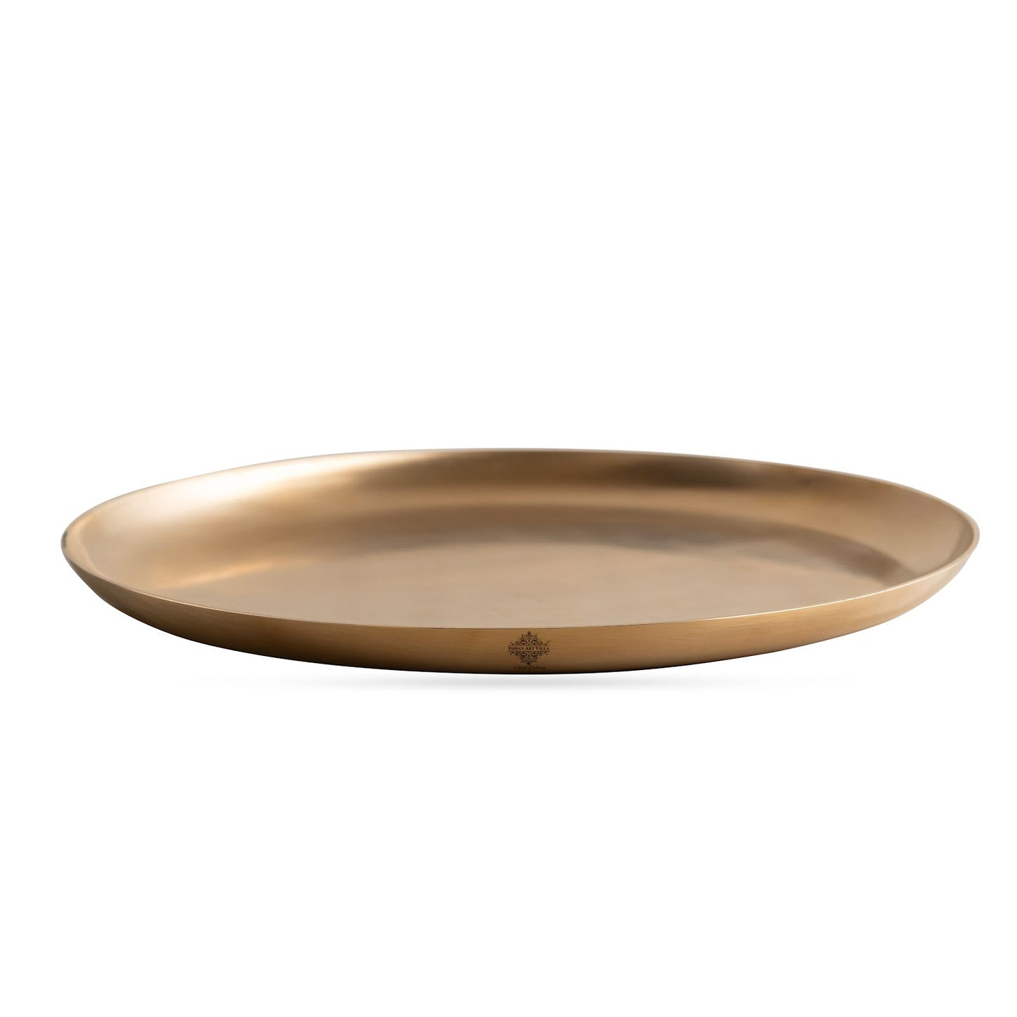 Handcrafted Brass Matt Finish Dinner Plate,Timeless Elegance for Your Dining Experience -30 CM