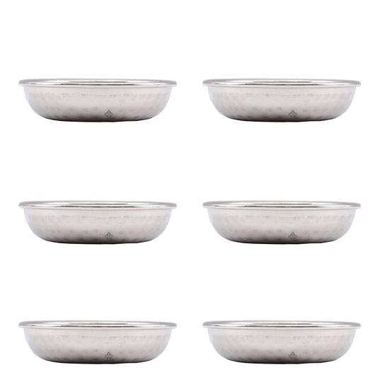 Steel Hammered Design Serving Rice Sweets Dinnerware