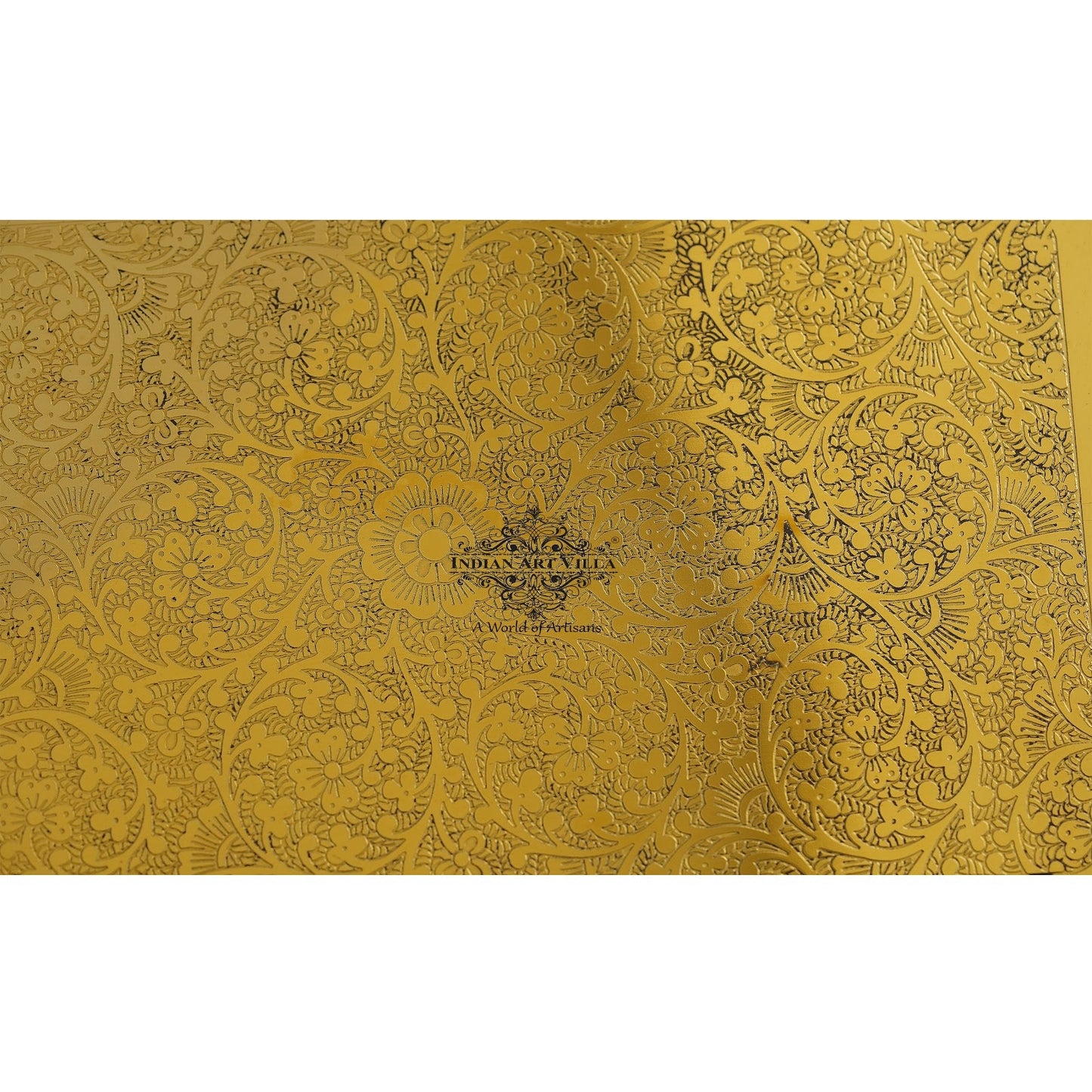 Brass Embossed Design Tray with beautiful Edges, Serveware, Tableware