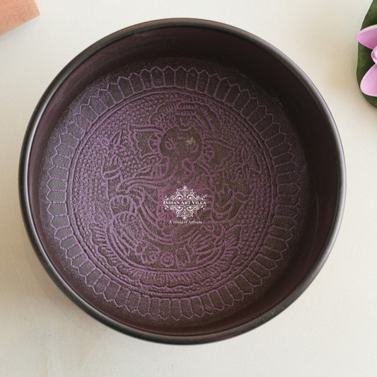 Handcrafted Tibetan Singing Brass Bowl with Sacred Engravings- Helpful For Meditation.