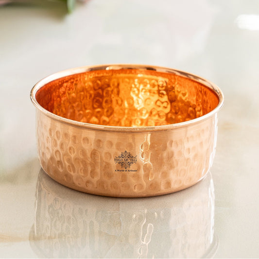 Pure Copper Hammered Design Bowl / Katori, Dinnerware, Serveweare & Tableware, Volume - 200 ML
