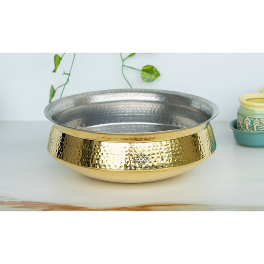 Brass Lagan Handi with Tin Lining for Cooking and Serving