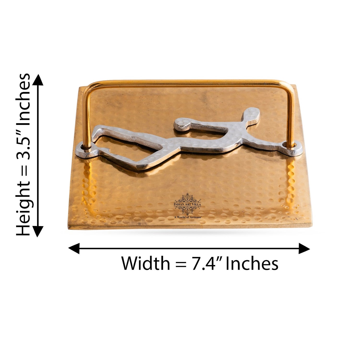 Gold Finish Hammered Design Napkin Holder with Lady Design – Elegant Table Organizer for Dining