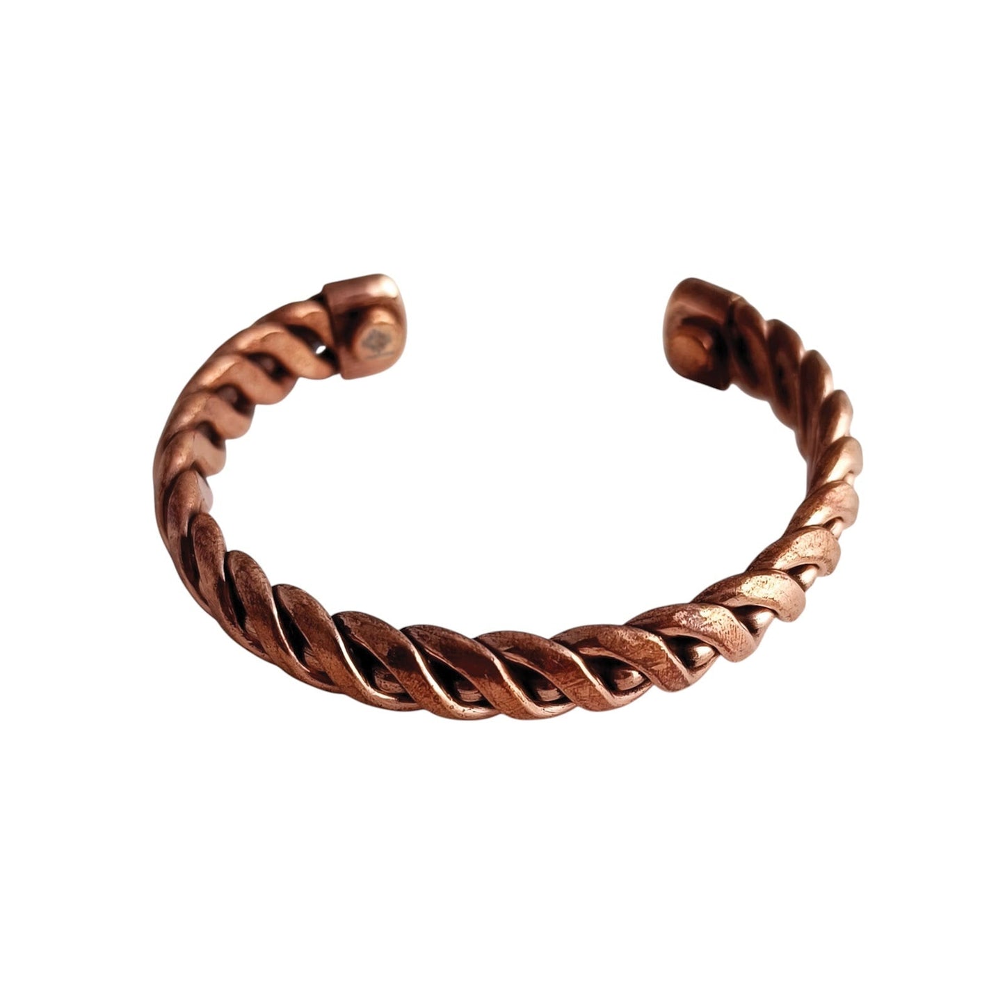 Pure Copper Spiral & Dots Bangle Handcrafted Adjustable Bracelet for Men & Women