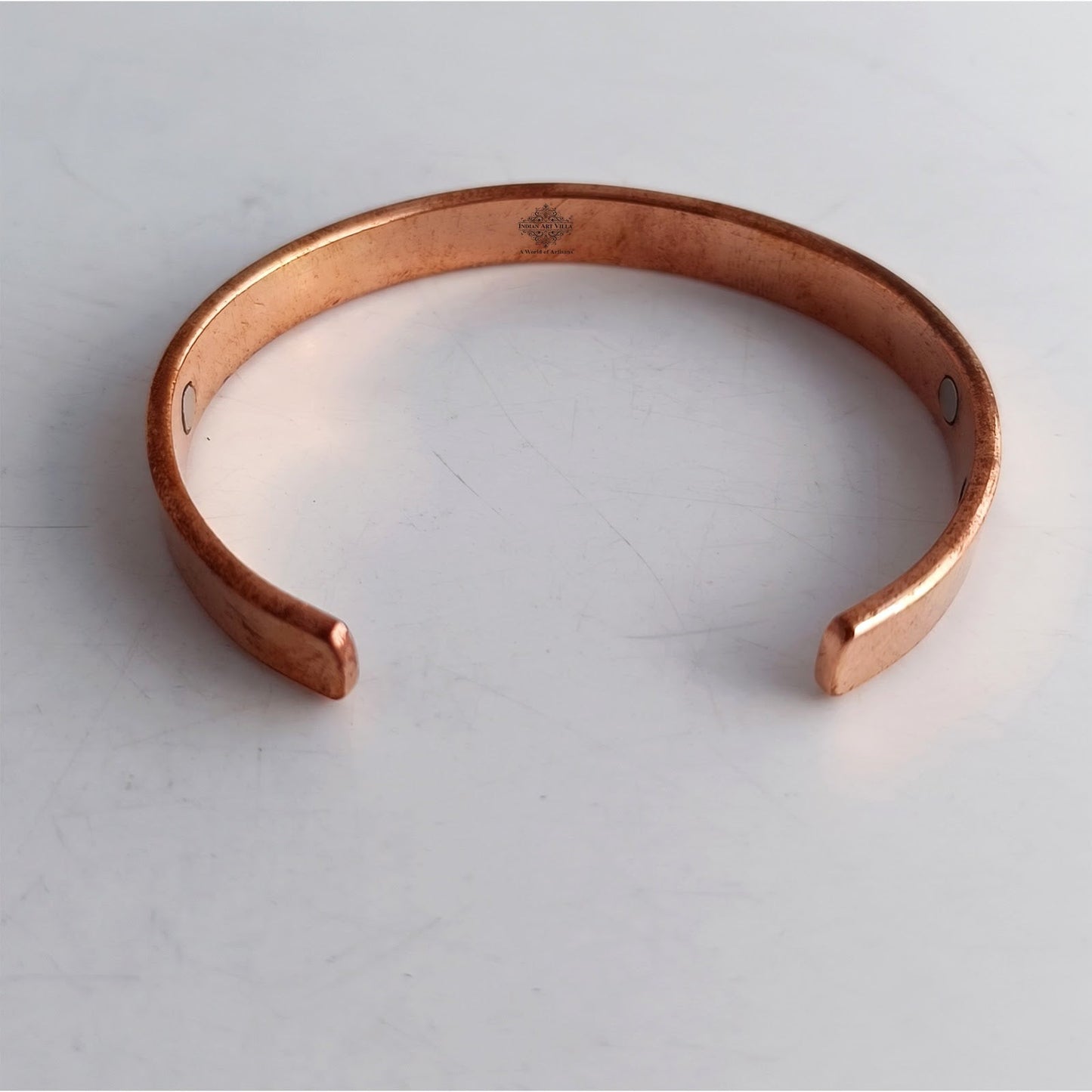 Pure Copper Flat Plain Bangle with Inbuilt Magnet for Energy Balance