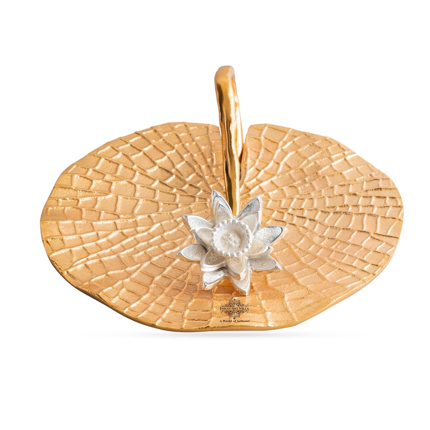 Brass Finish Lotus Flower Design Tissue Holder – Elegant Handcrafted Napkin Stand, Decorative Table Centerpiece and Home Décor