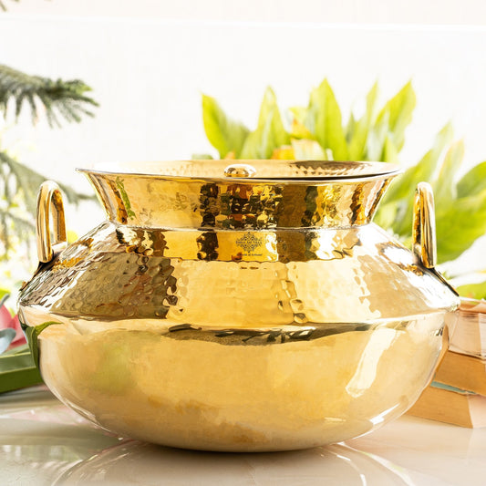 Pure Pital Handi with Tin Lining, Lid & Side Handles