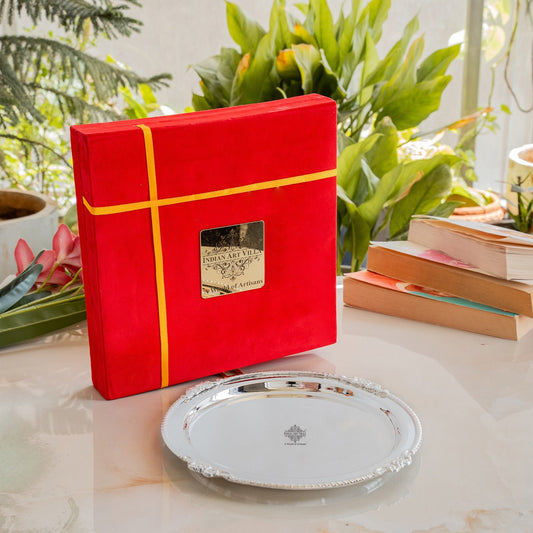 Silver Plated Plate with Plain Shine Quarter-8.5" Width