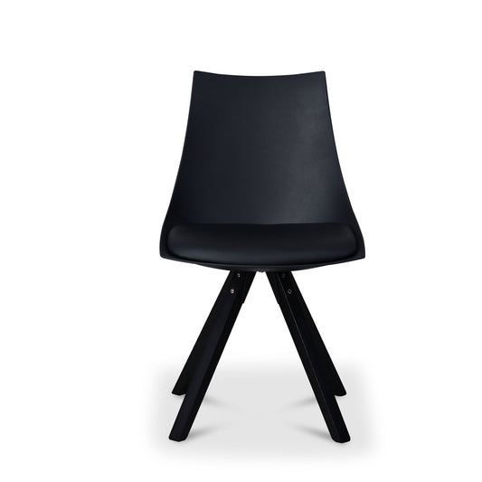 Nilkamal Aristo Leatherette Dining Chair (Dark Walnut / Black)