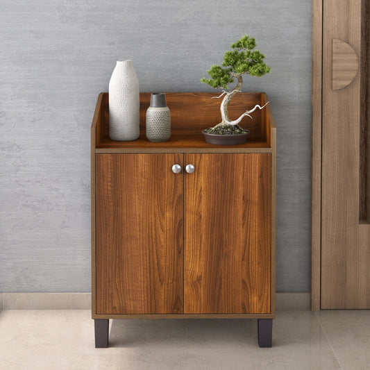Nilkamal Aze Engineered Wood Shoe Cabinet (Classic Walnut)