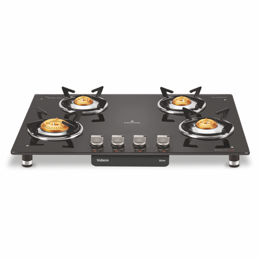 VIDIEM AIR SILVER 4Burner - Auto Ignition Gas Stove