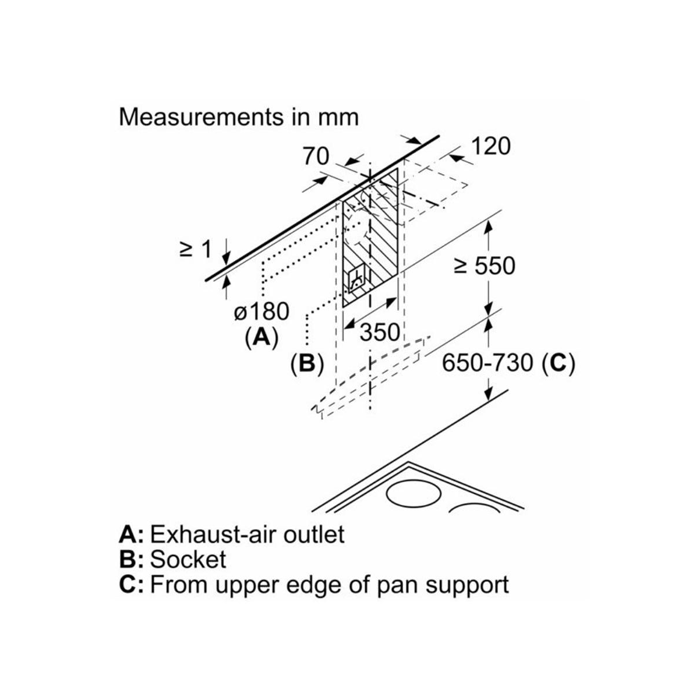 Bosch 60 cm Wall Mounted Chimney Self Clean Series DWHA68G60I