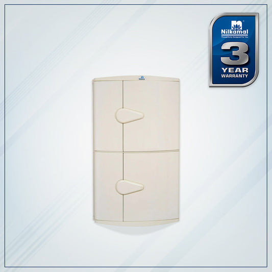 Nilkamal 2 Door Plastic Storage Corner Cabinet (Ivory)