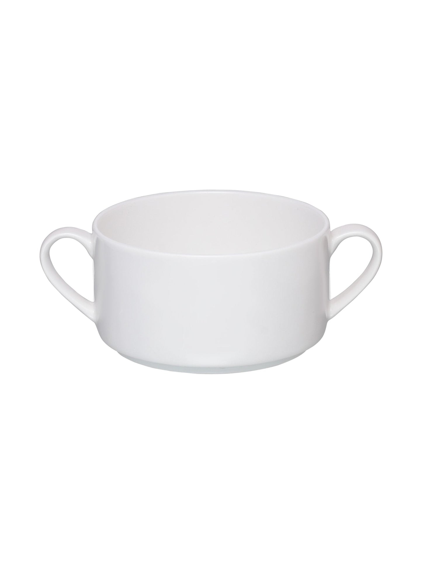 Clay Craft Basic Stacko Soupbowl with Handle 4 Piece Plain White