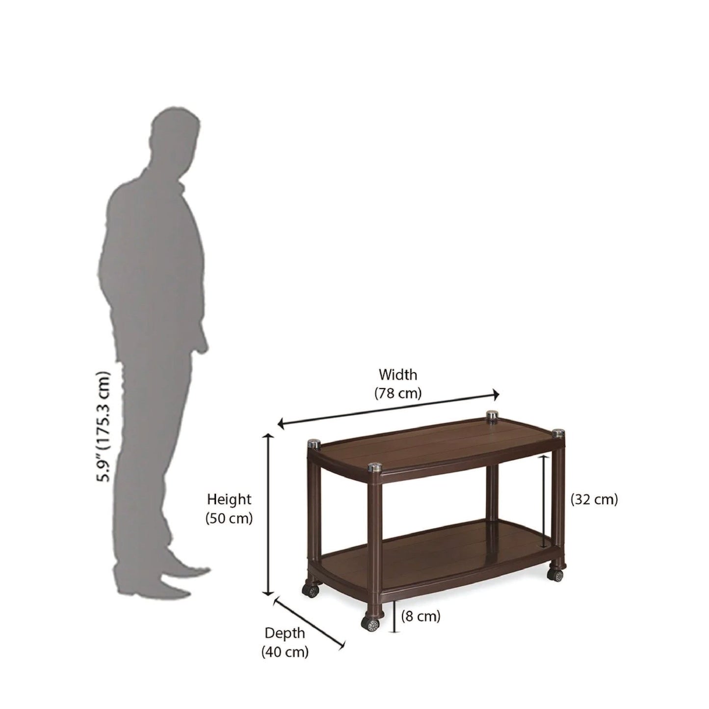 Nilkamal Centro Table 05 (Weather Brown)