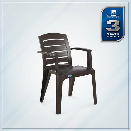Nilkamal CHR2135 Plastic Arm Chair (Weather Brown)