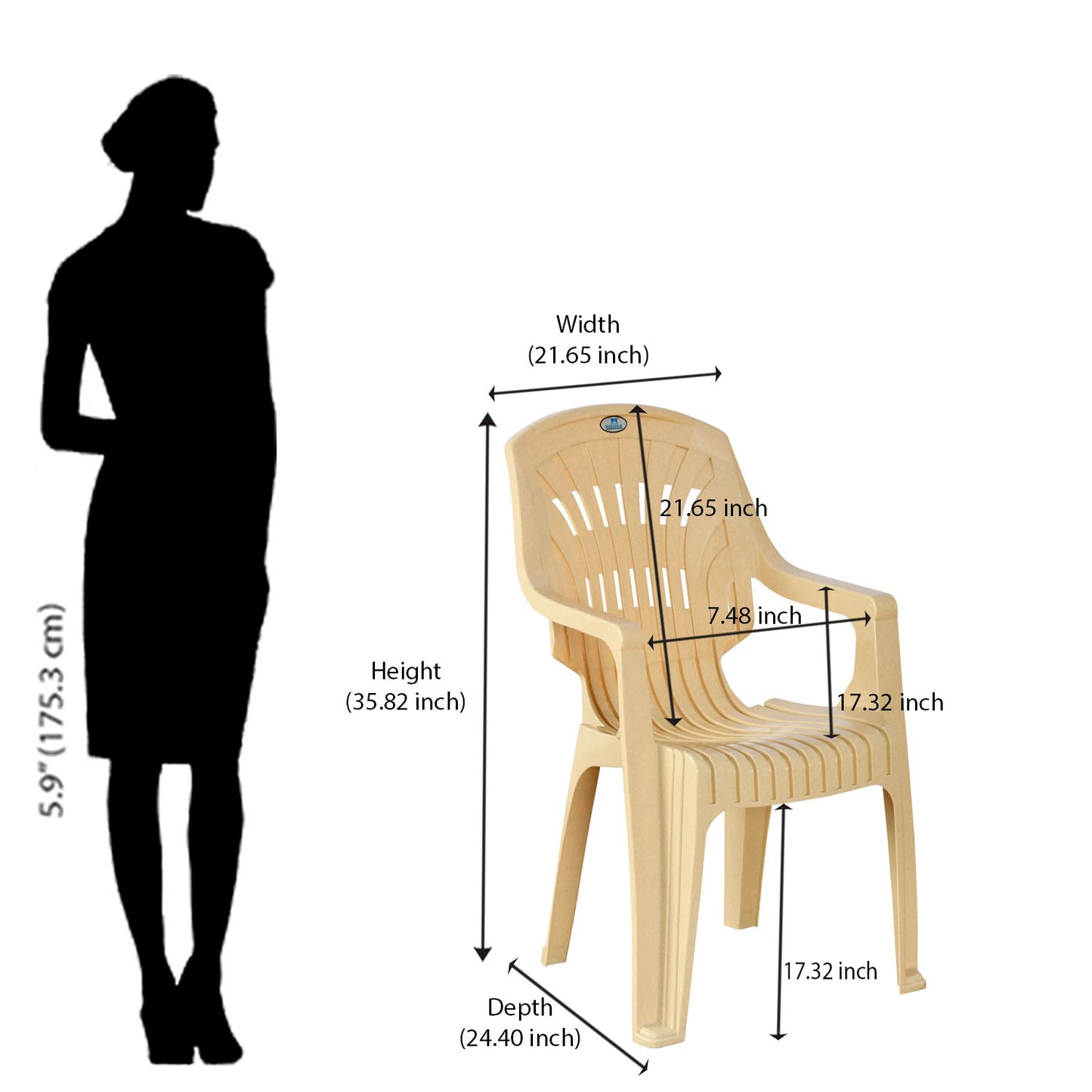 Nilkamal CHR2231 Plastic Arm Chair