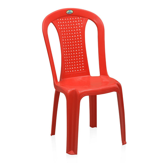 Nilkamal CHR4002 Plastic Armless Chair (Bright Red)