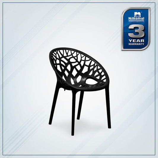 Nilkamal Crystal Polypropylene Armless Chair (Iron Black)