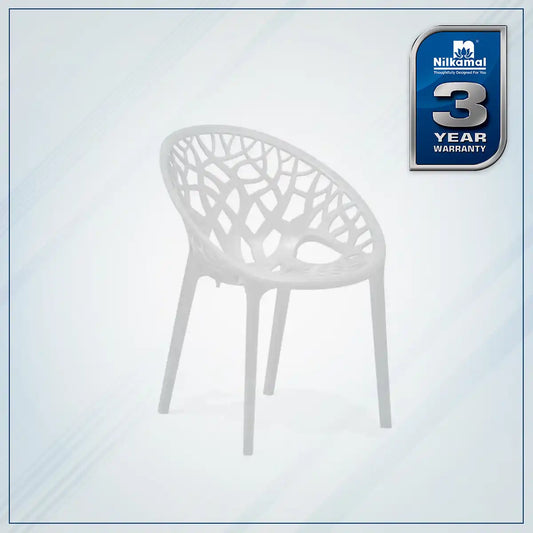 Nilkamal Crystal Polypropylene Armless Chair (Milky White)