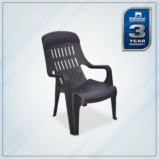 Nilkamal Weekender Plastic Arm Chair (Weathered Brown)