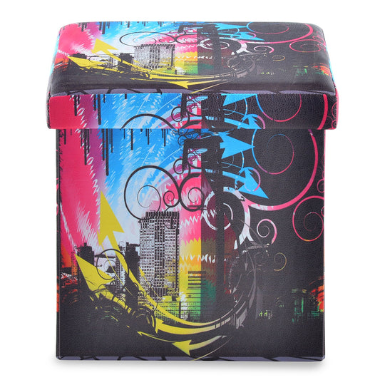 Nilkamal City Night Fold Storage Ottoman (Black)