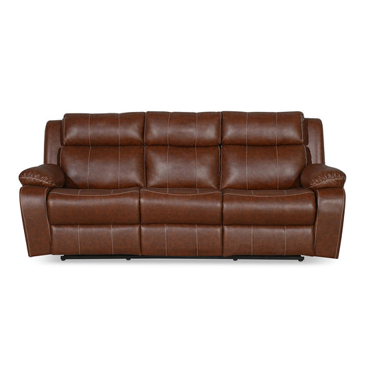 Nilkamal Commander 3 Seater PVC Recliner (Light Brown)