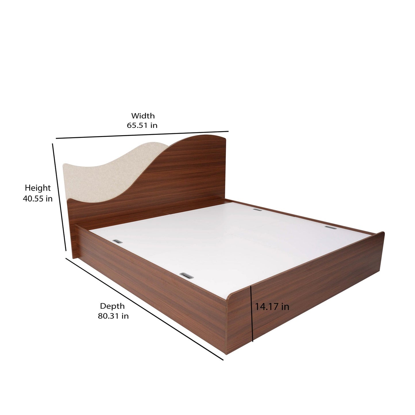Nilkamal Wave Calipso Queen Bed Without Storage (Classic Plank Walnut)