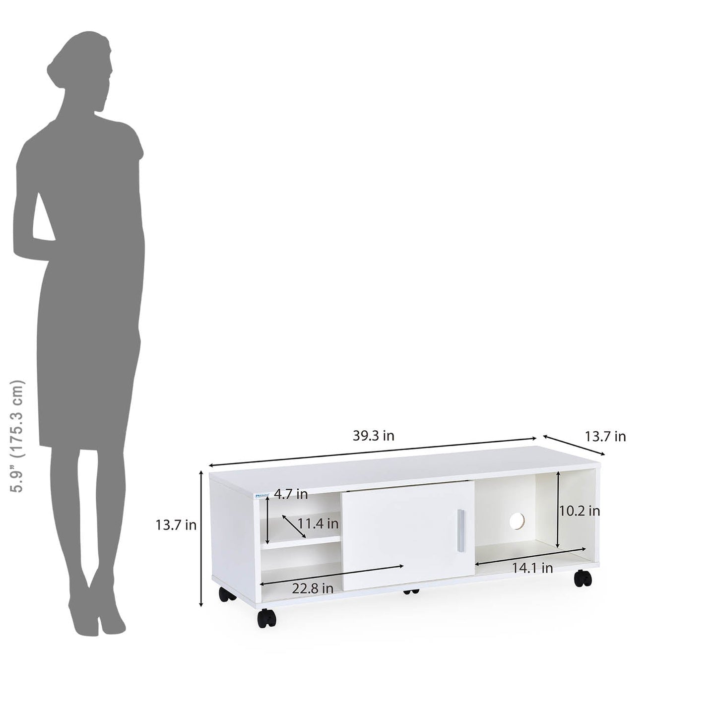 Nilkamal Cora TV Unit (Frosty White)