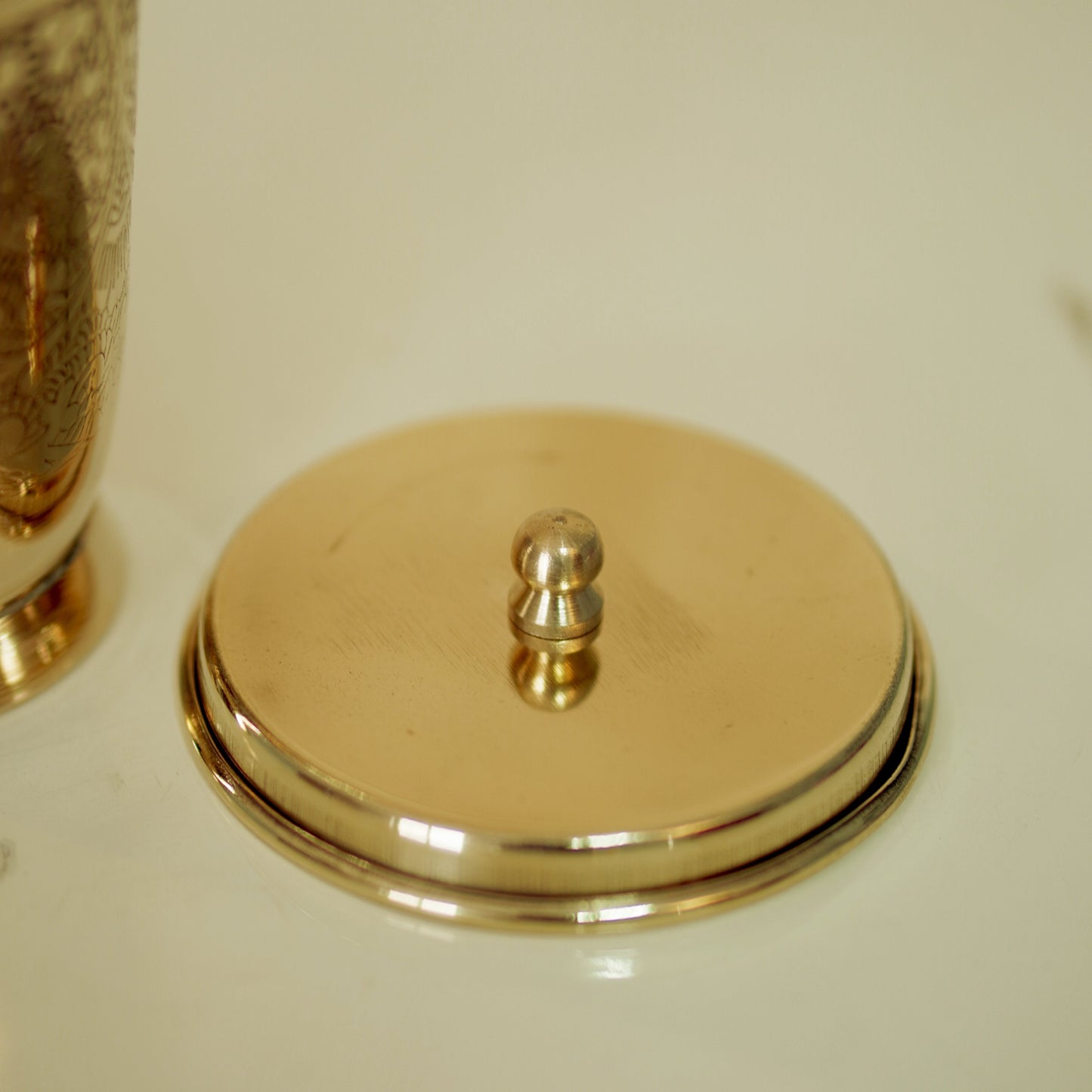 Brass Glass with Lid / Coaster