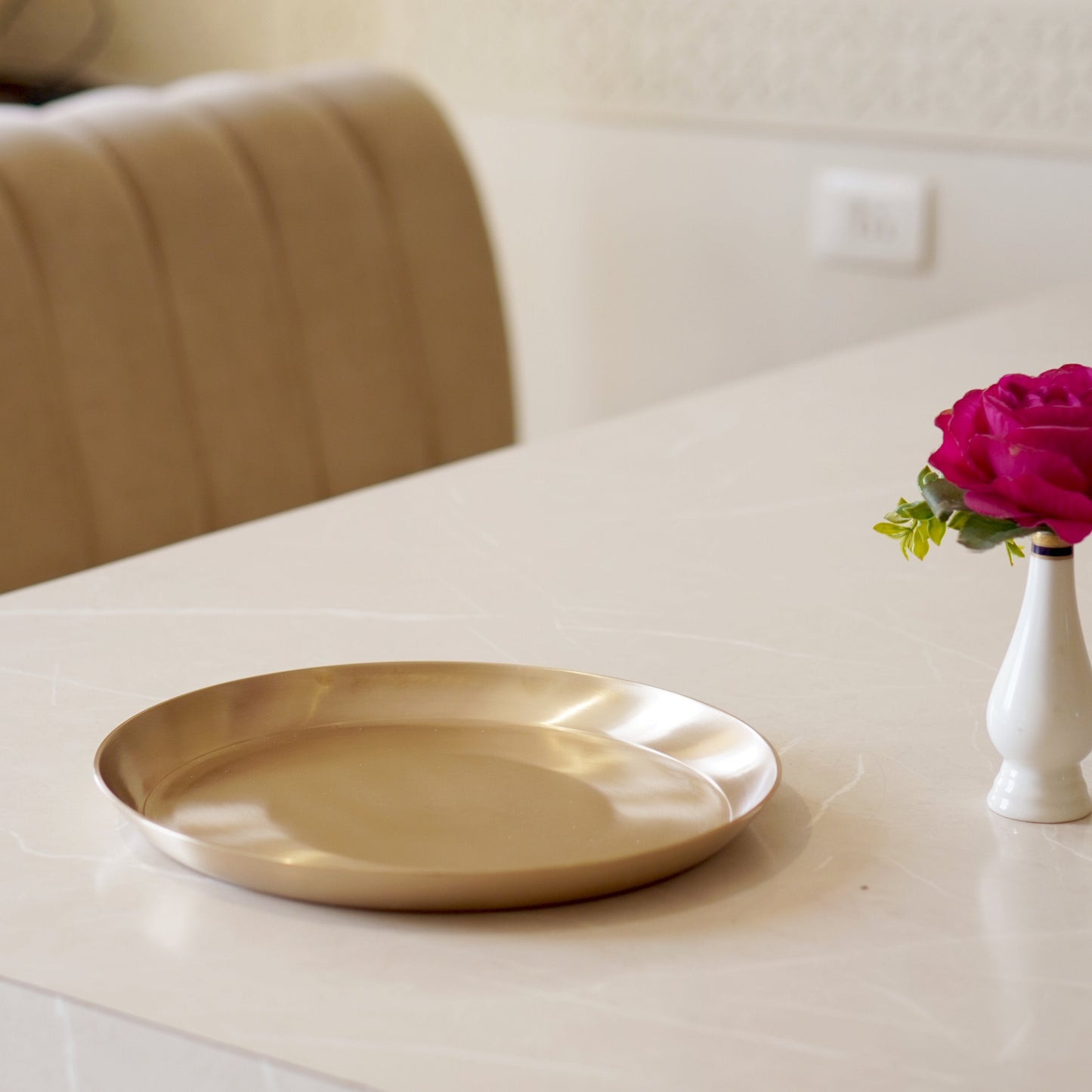 Kansa / bronze thali matte finish, glossy finish