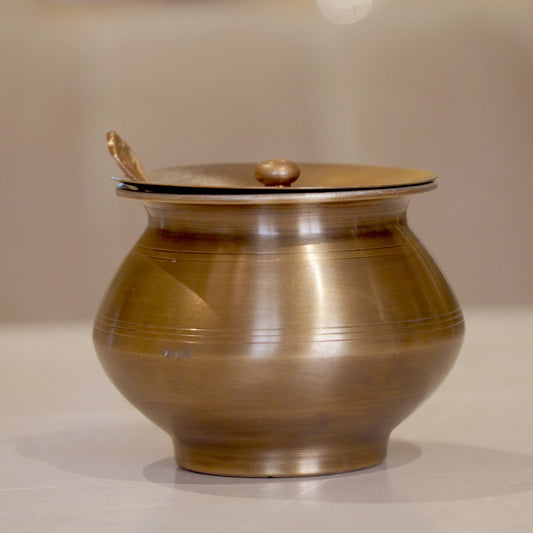 Brass Antique Tin Coated Ghee Pot