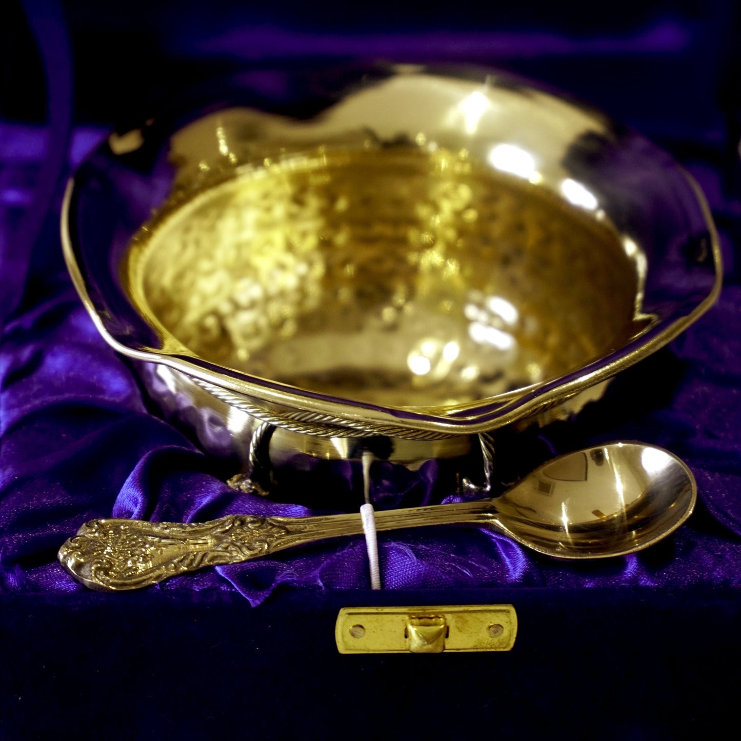Brass Tie Bowl with Velvet Box