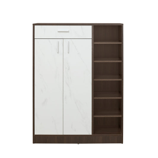 Nilkamal Cresta Shoe Cabinet (Golden Oak/White Statuario)