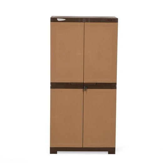 Nilkamal Freedom Mini Medium (FMM) Plastic Cabinet (Sandy & Dark Brown)