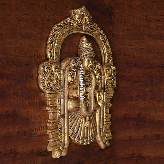 Brass Goddess Padmavati Wall Hanging In Frame (20 Inch)