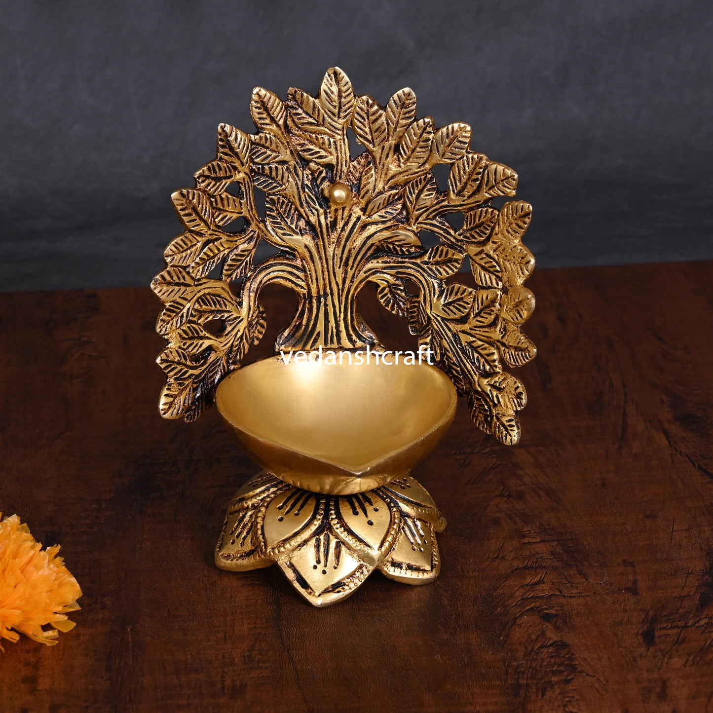 Brass Kalpvriksha Diya/Lamp (6 Inch)