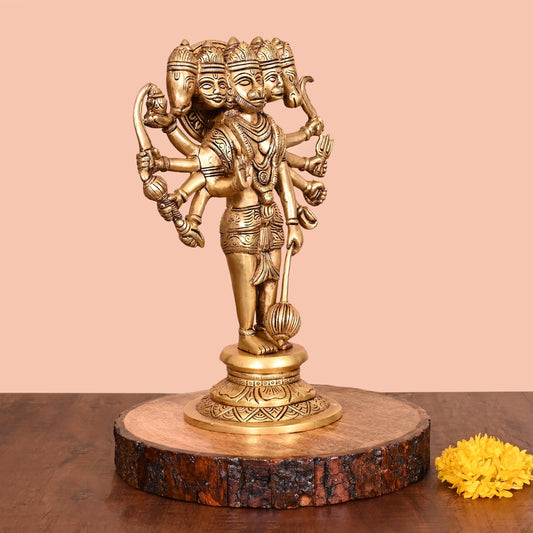 Brass Panchmukhi Hanuman Idol (11.8 Inch)