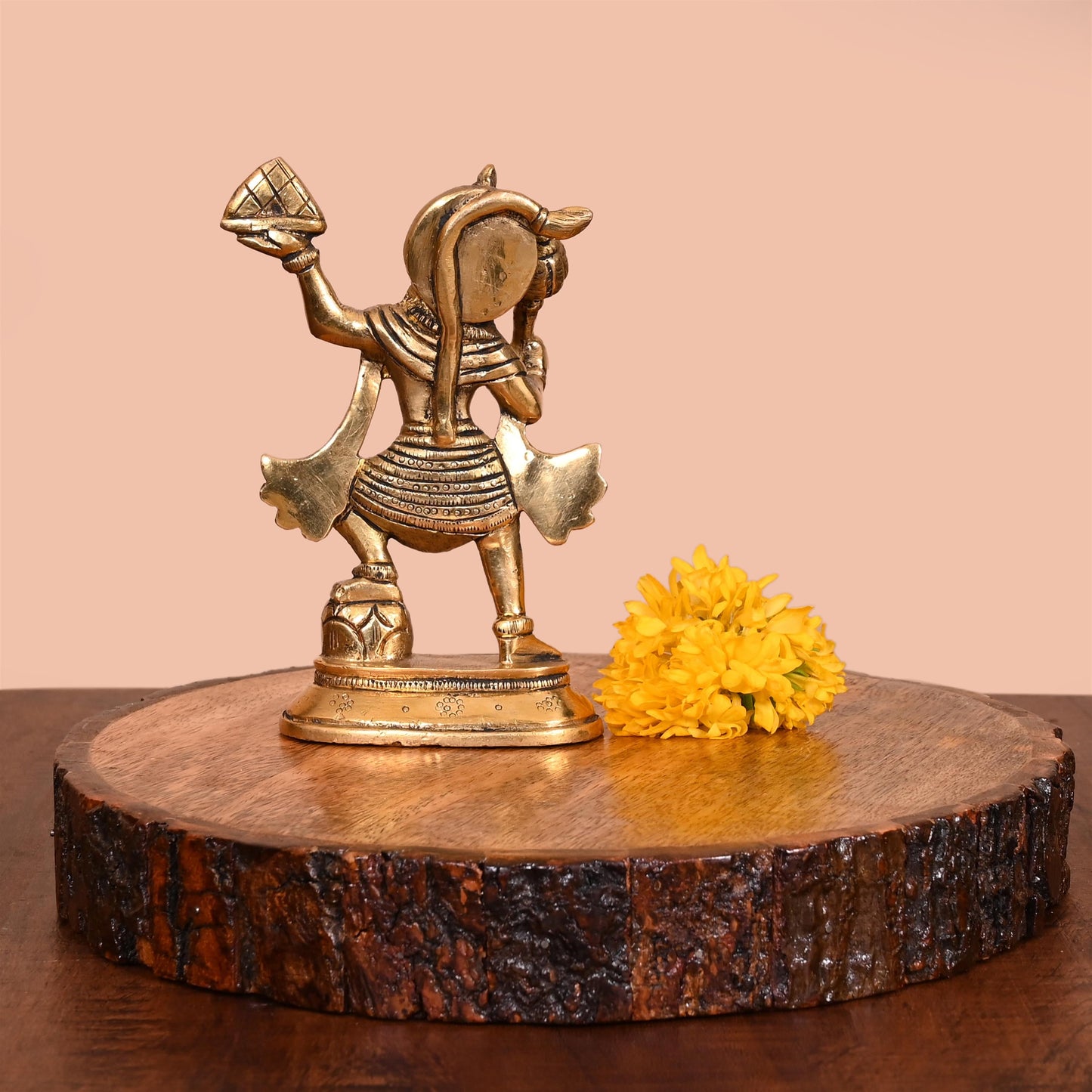 Brass Lord Hanuman With Sanjeevani Parvat (5.5 Inch)