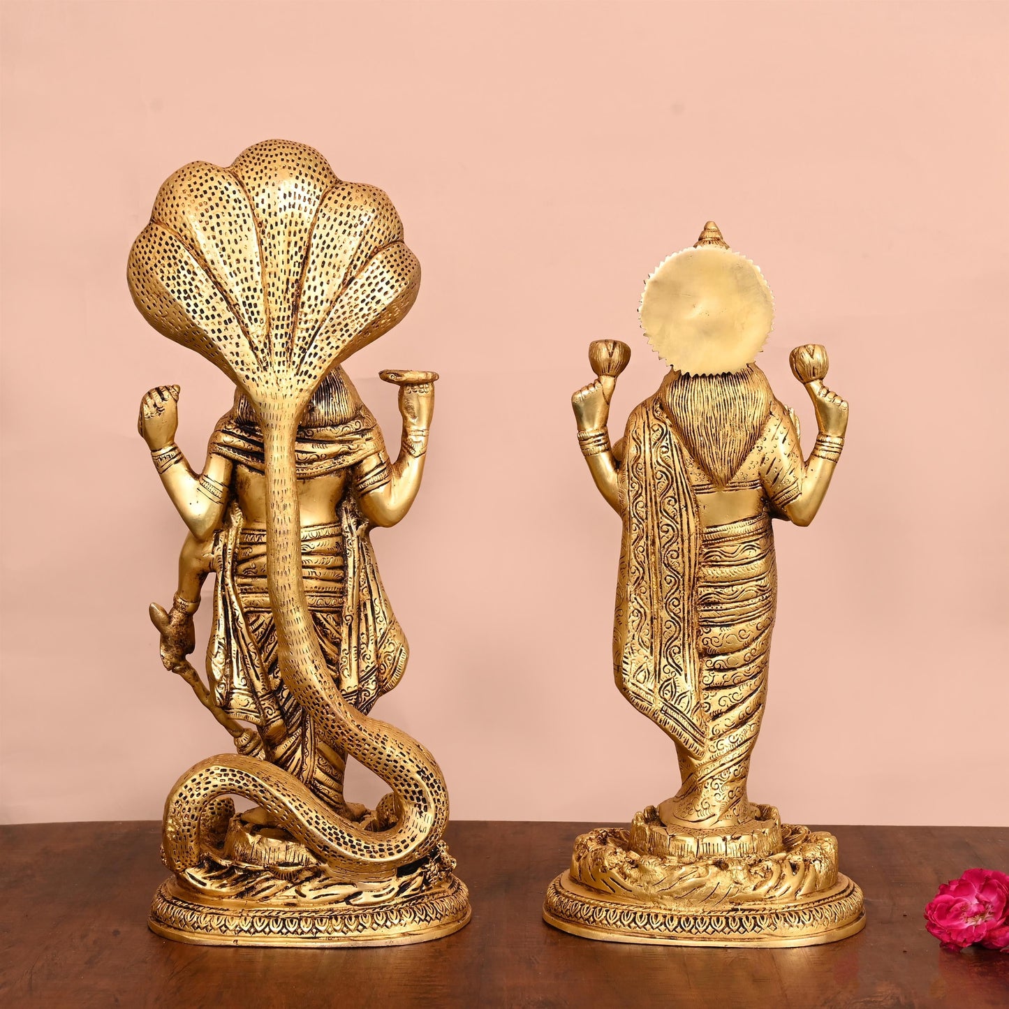 Brass Standing Vishnu Lakshmi Set