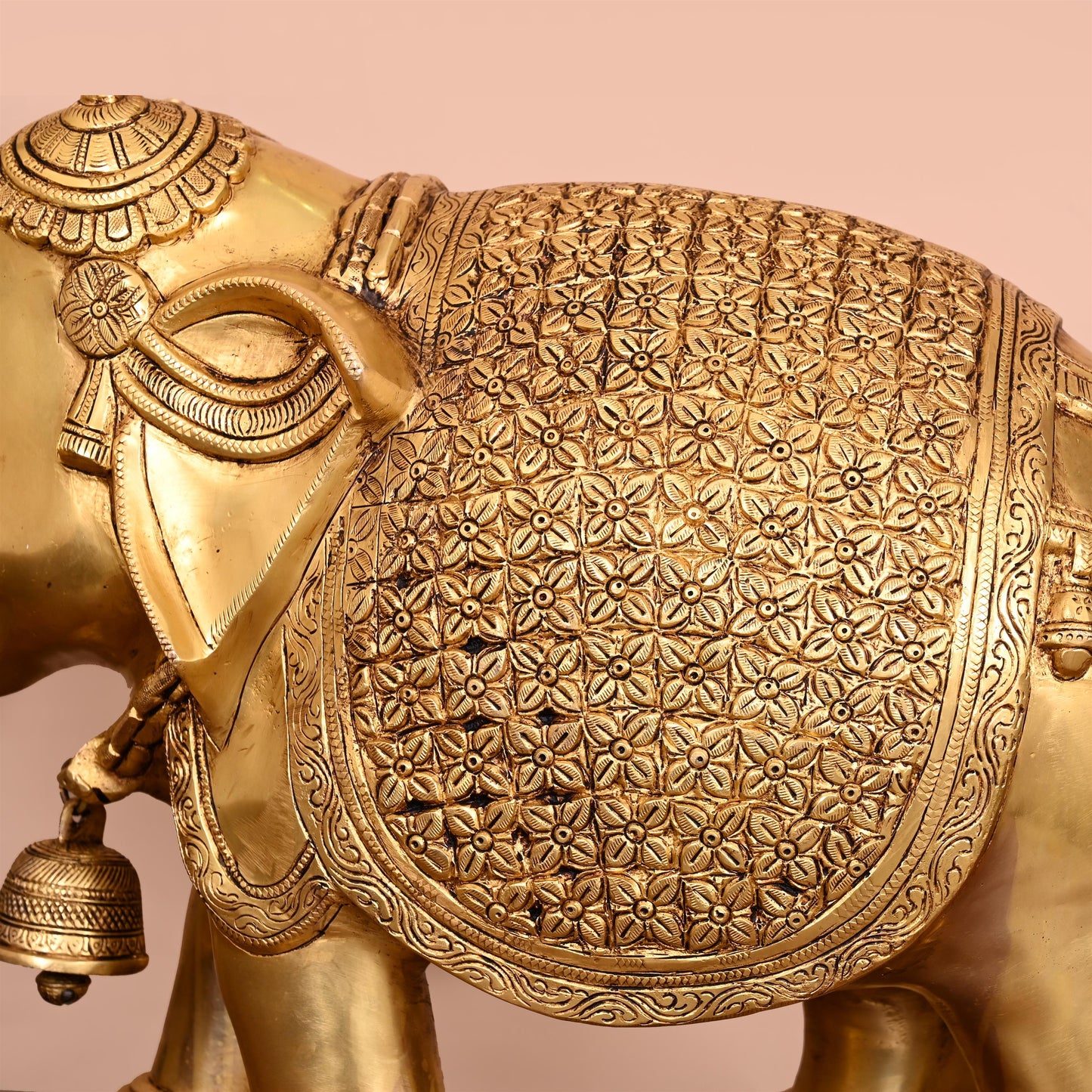 Brass Royal Elephant Statue (16 Inch)