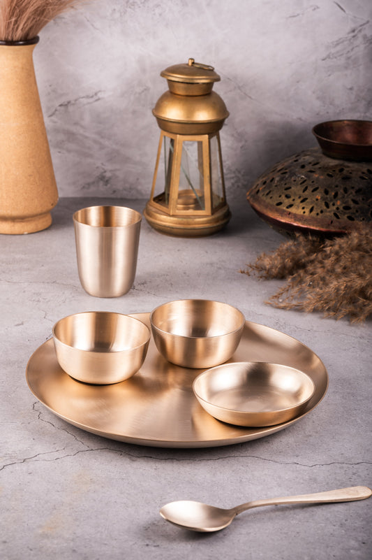 Kansa Dinner Set 6 Piece | Matte Finish