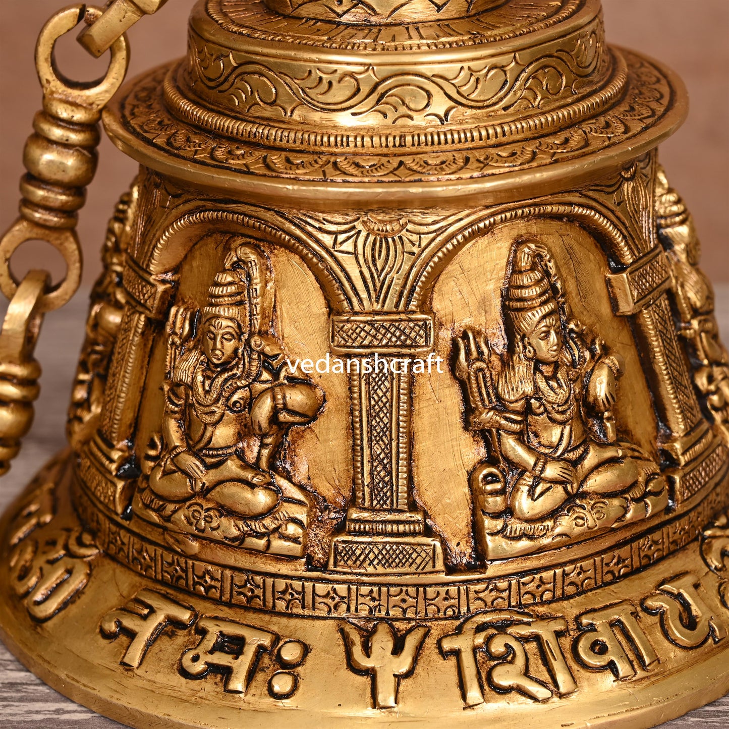 Brass Superfine Shiva Wall Hanging Temple Bell (33 Inch)