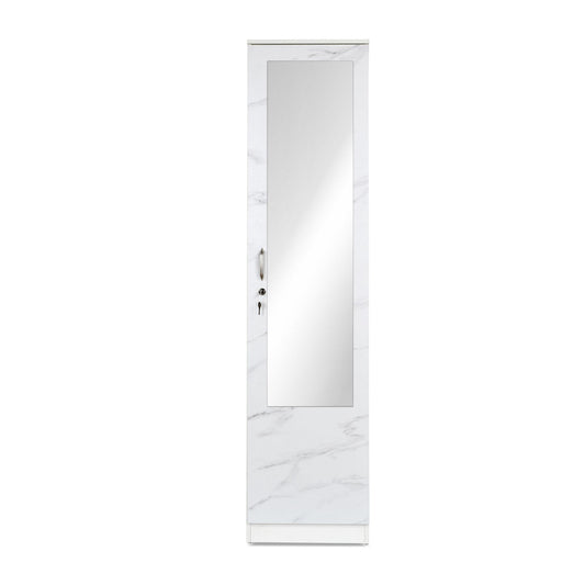 Nilkamal Marbito 1 Door Wardrobe With Mirror (White)