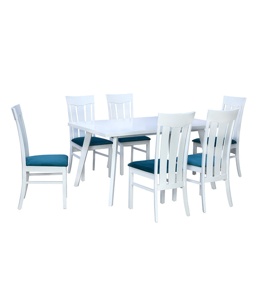 Nilkamal Lawson 6 Seater Dining Set (White)
