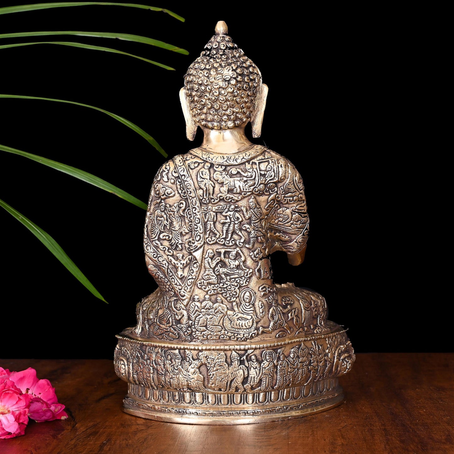 Brass Hand carved Blessing Buddha (13 Inch)