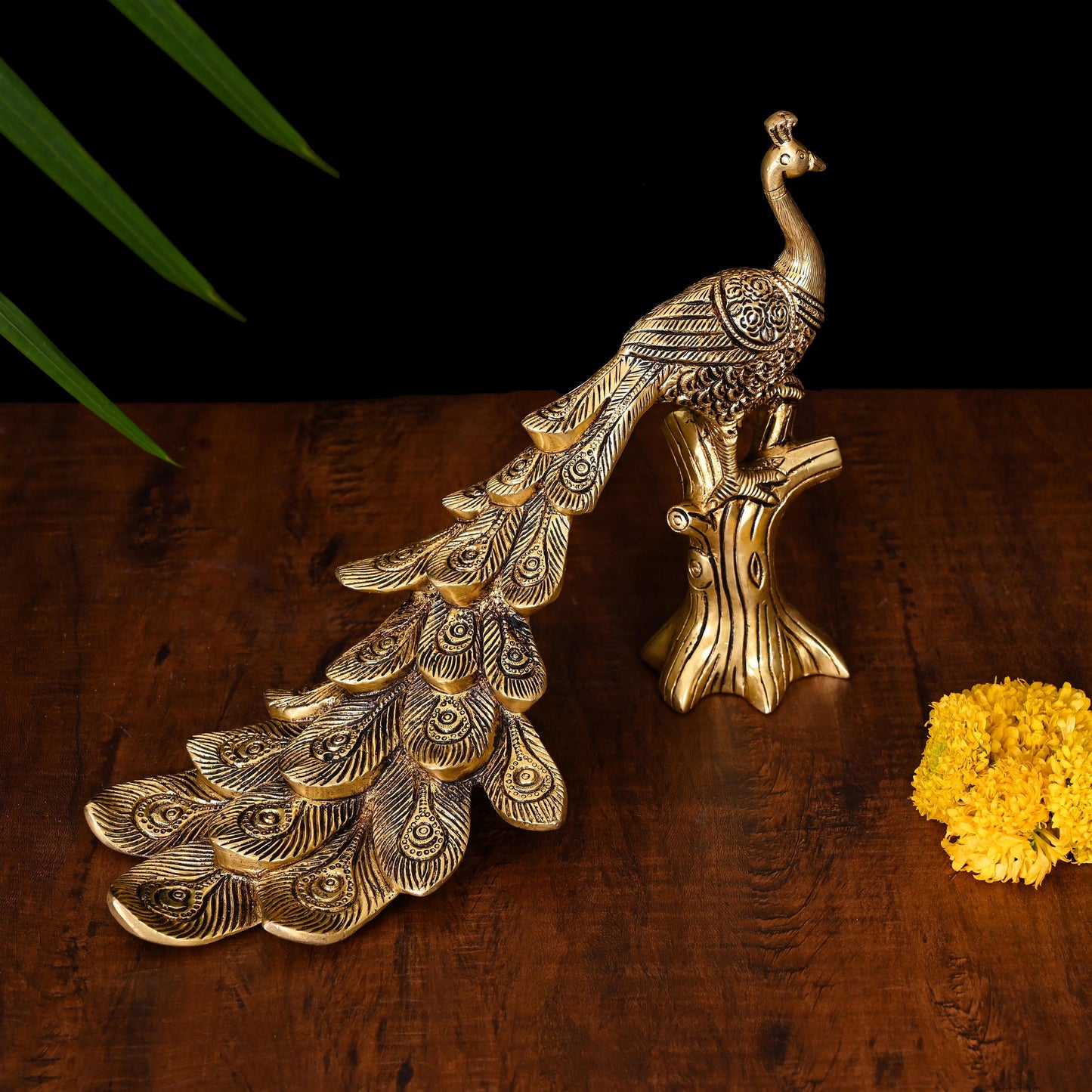 Brass Peacock Figurine (8.5 Inch)