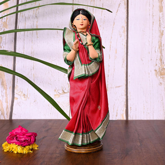 Handmade Rajasthani Doll In Banarasi Saree (10.5 Inch)